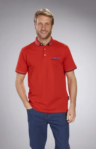 "Pique polo shirt, red, size M image"