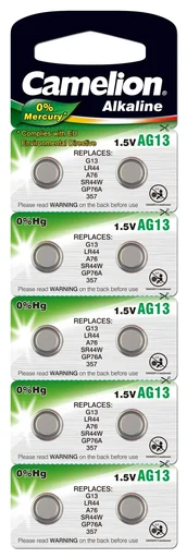 "Alkaline button cell AG10/LR54, 1.5 Volt, 0%HG - 10 pieces image"