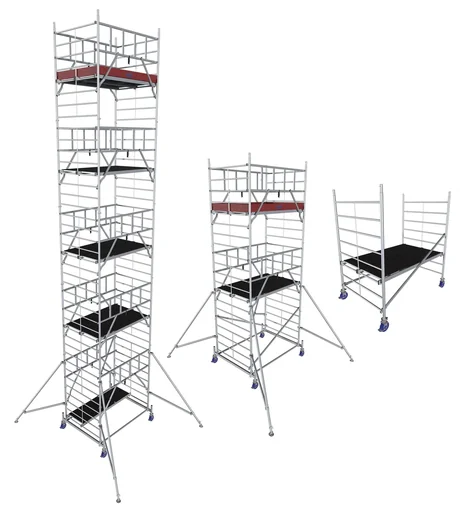 "MONTO ProTec XXL aluminum mobile scaffolding, wide structure, working height approx. 12.30 m image"