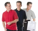 Men's polo shirt with zip, color red, size M