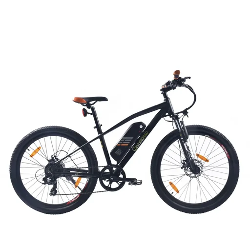 "Unisex E-Racing Mountain Bike 26 inches, 7-speed derailleur, black-orange, R6 image"