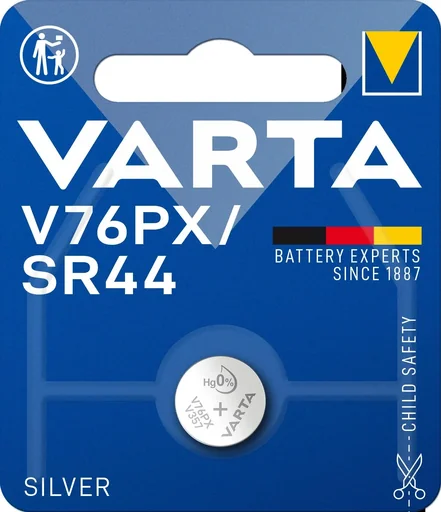 "Silver oxide battery V76PX/SR44, 1.55V - 1 piece image"