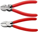 Side cutters with plastic coating, black atramentized, polished, 180 mm cutting edge with bevel