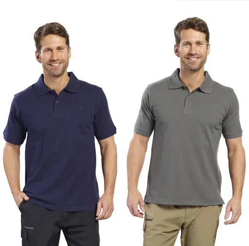 "Buttoned polo shirt, color navy melange, size M image"