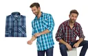 Casual shirt, red/blue checked, size 39/40