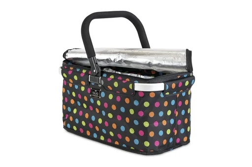 "Thermo shopping basket "Falko", black with colorful dots, 25 liters image"