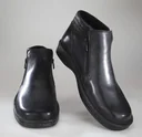 Men's ankle boots with zippers and warm lining, color black, size 40