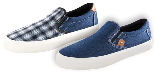 "Canvas slippers, blue/checked, size 41 image"