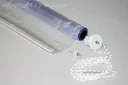 Replacement curtain De Luxe "Drops white", 130 cm, incl. wave, side pull