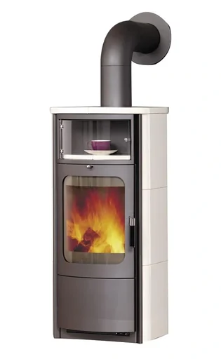 "Fireplace Opera-B (5 kW) cream-white, continuous burning, automatic image"