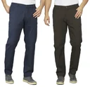 Stretch trousers with comfortable waistband, color navy, size 48
