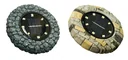 Solar ground spotlights, stone design, grey, set of 2