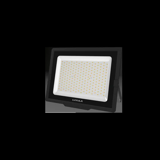 "LED floodlight in black offers 200 W, 4000 K (neutral white), 20000 lm & IP65 protection image"