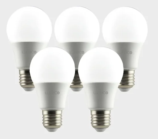 "Set of 5 LED light bulbs, E 27, 5 watts, 470 lumens, 2700 K image"