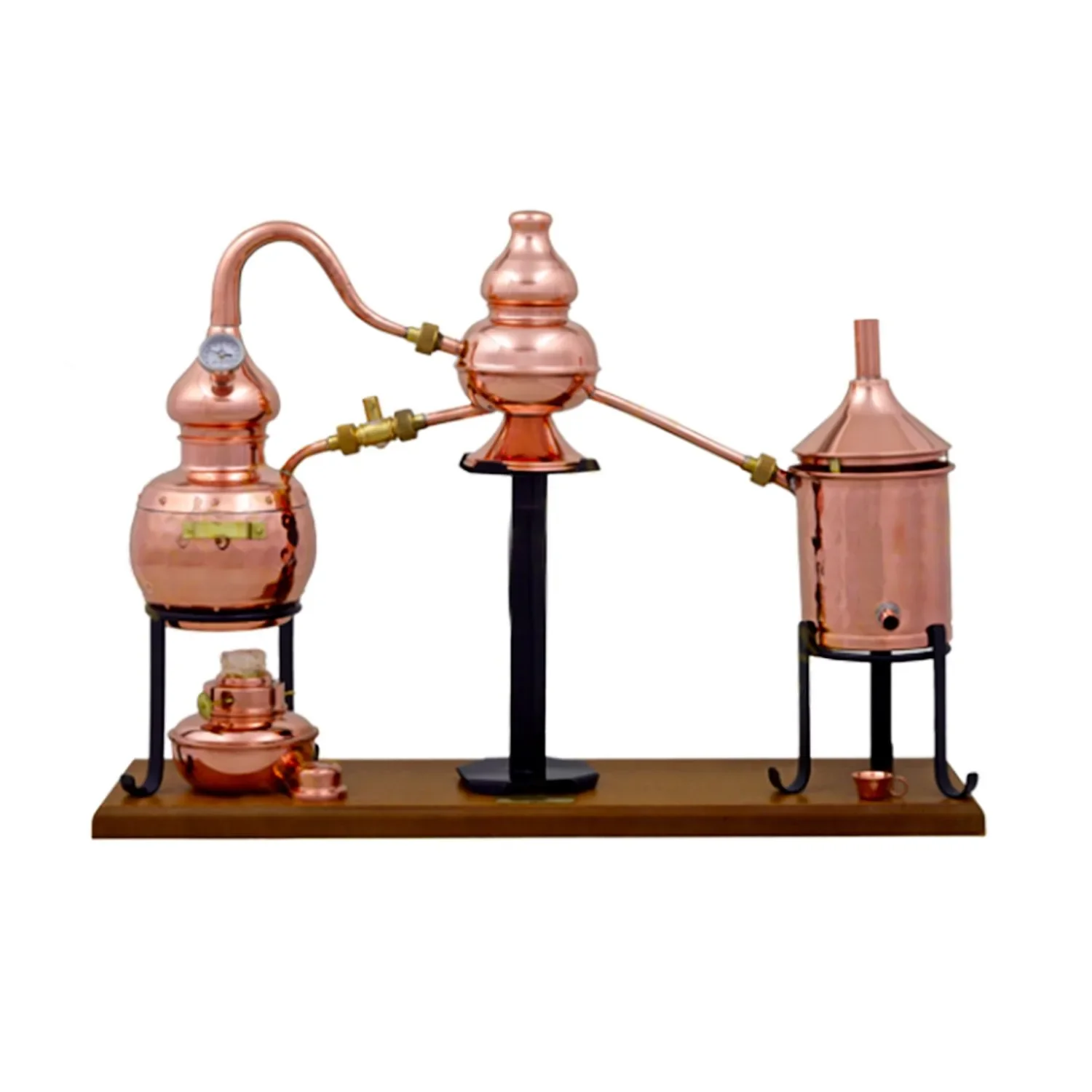 "Alembic, Distillation apparatus, Distiller - Charentais Premium, Copper, with spirit burner and thermometer, 0,7 litres image"