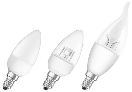 "LED STAR candle with 7.5 watts, E14, warm white, matt image"