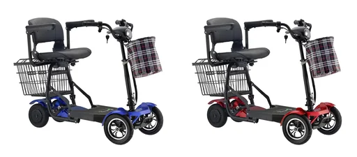 "4-wheel electric vehicle Assisi 2.0 6 km/h Safety: 36V/10Ah Li-ion with luggage bag/basket, indicators, foldable, red image"