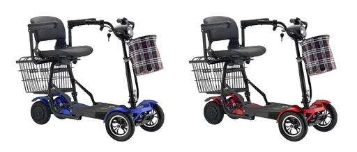 "4-wheel electric vehicle Assisi 2.0, 6 km/h, Safety Plus: 36V/15.6Ah Li-Ion, with luggage bag/basket, indicators, foldable, red image"