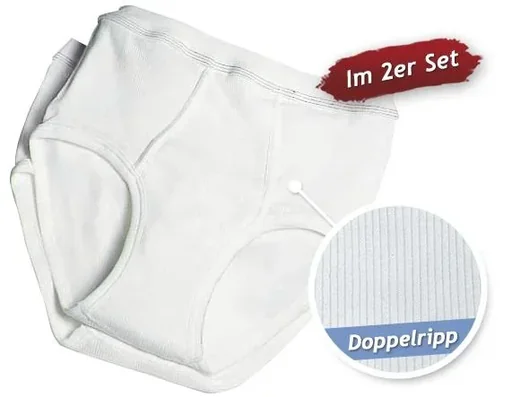 "Sports briefs, double rib, 2-pack, white, size 7 image"