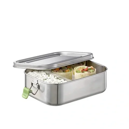 "High-quality, durable stainless steel lunch box/lunch box 1.1L including divider / leak-proof food storage container / Bento Box image"