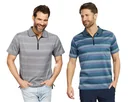 Polo shirt, blue striped, size 2XL