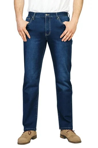 "Stretch denim jogging pants, color bluestone, size 50 image"