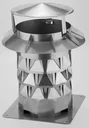 Chimney cap NW 130, stainless steel, wind cat, for chimneys 12x12 or 13 cm