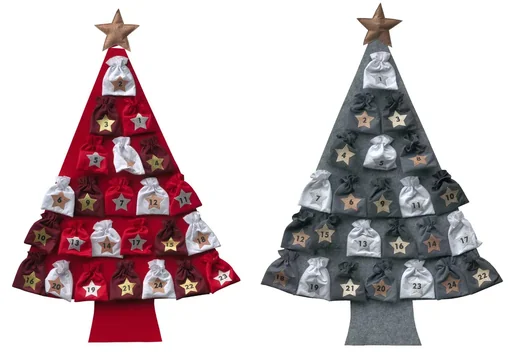 "Advent calendar "Christmas tree", to fill, red image"