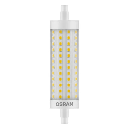 "LED SUPERSTAR LINE R7S rod lamp with 15 watts, warm white, clear, dimmable image"