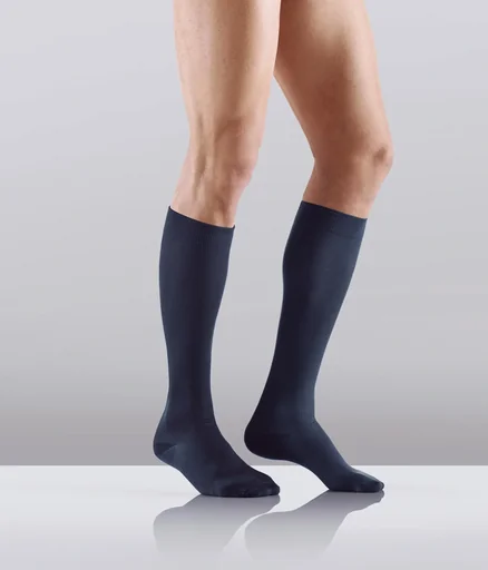 "Travel support stockings, microfiber, pack of 2, size XL (43-45), blue image"