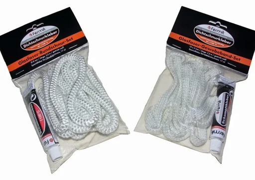 "Fiberglass sealing kit 10 mm diameter, 2.5 m long, incl. 17 ml adhesive (oven sealing) image"