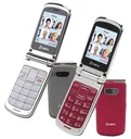 Large button clamshell phone in silver