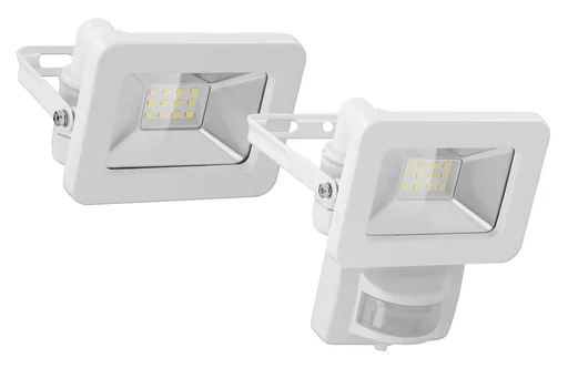 "LED outdoor spotlight with motion detector white, 30 watts - 2550 lumens image"