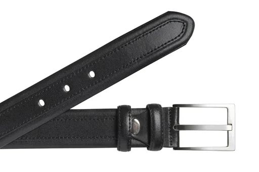 "Leather belt, black, size 110 image"
