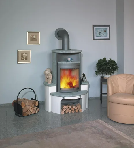 "Wood-burning stove - Avenso continuous burning stove - cream image"