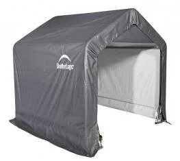"Foil Tool Shed 5.4 m², grey, 180×300 cm – reinforced back wall, DuPont steel frame, weather-resistant image"