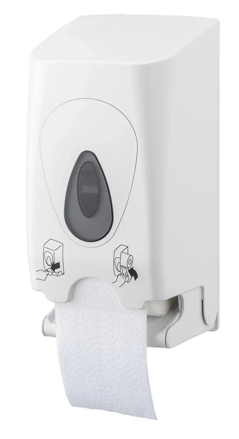 Toilet roll holder, toilet paper holder, toilet roll dispenser - PQDuo, for 2 rolls, plastic