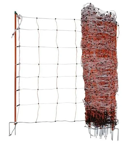 "Sheep net, 50 m white/orange, height: 108 cm - double tip image"