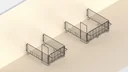 Modular fence housing, double set for a group of 3 calves