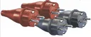 Solid rubber plug - 2 pieces with protective contact IP44 - red