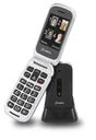 Large button flip phone, black