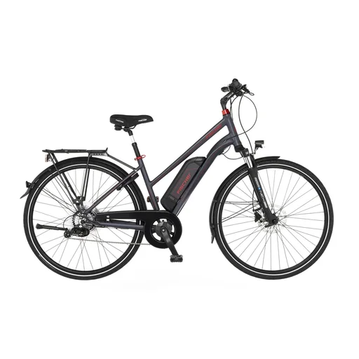 "Women's E-Bike Trekking, 28 inch frame size 44 cm, 8-speed derailleur, anthracite matt, VIATOR 1.0 image"