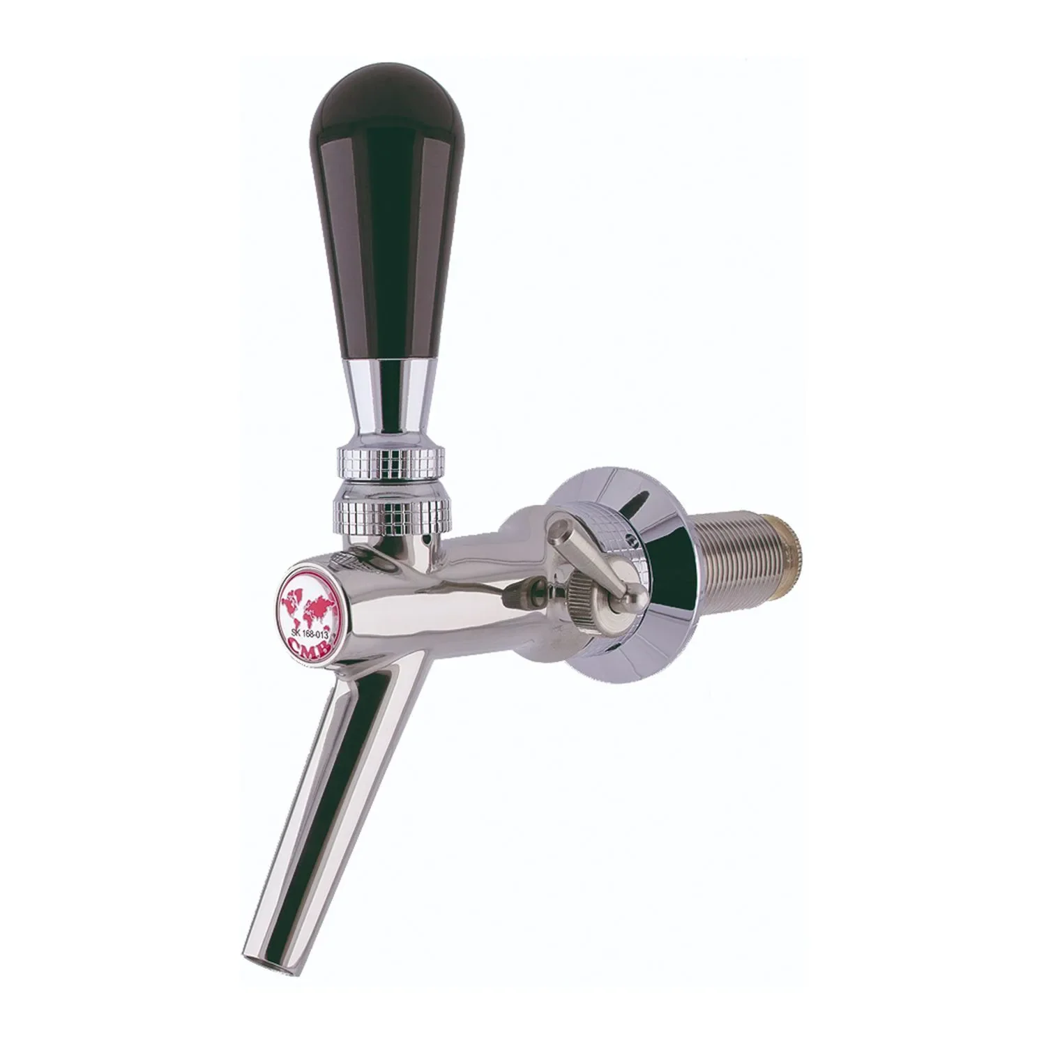 "Beer tap, Beer faucet, Compensator tap - made of stainless steel, model - V10, polished, thread length: 35 mm image"