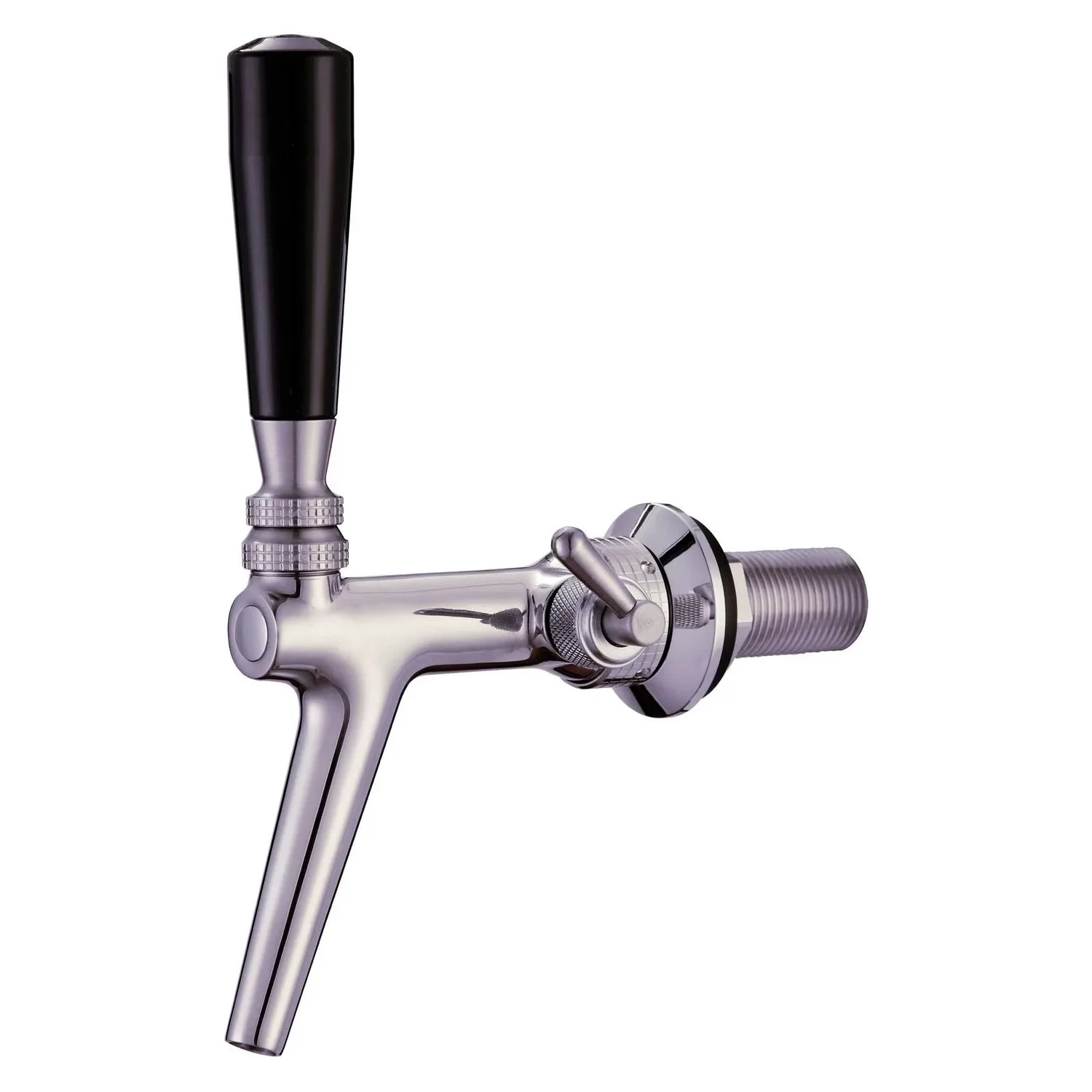 "Beer tap, Beer faucet, Compensator tap - made of stainless steel, with stainless steel compensator, polished, thread length: 55 mm image"