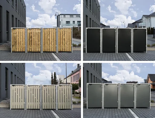 "Garbage can box 240 liters, gray, 4-fold image"