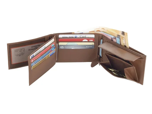 "Chevirex combo wallet, 12 x 9 x 2.5 cm, genuine leather, brown image"