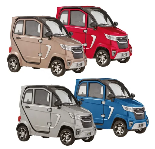 "4-wheel electric cabin vehicle eLazzy Premium 45 km/h silver, with free on-site instruction image"