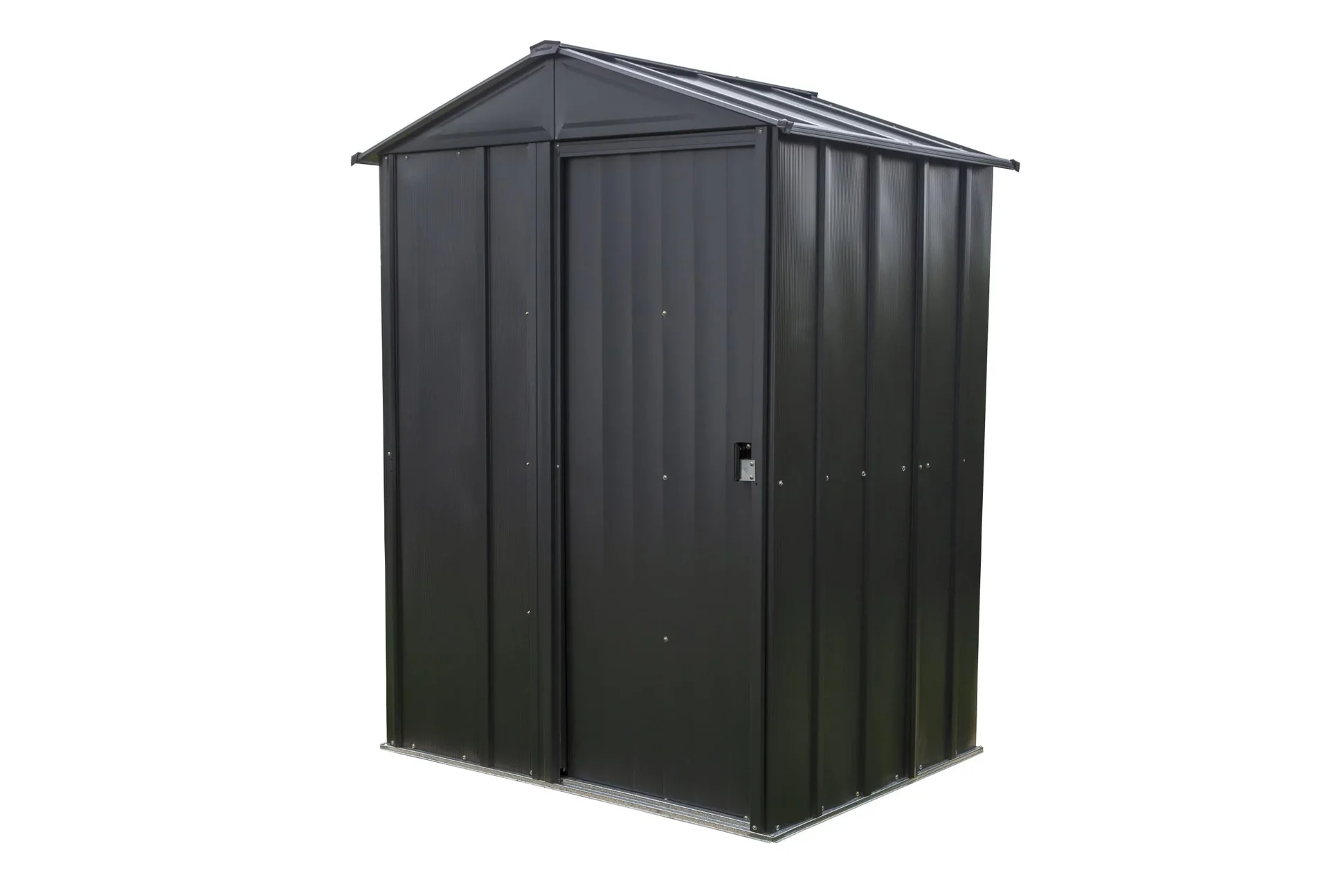 Tool Shed 54 151×122×198 cm Gray – Galvanized Steel, Gable Roof & Sliding Door