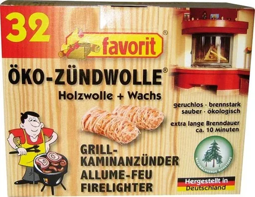 "Firelighters Eco ignition wool, 5 packs of 32 pieces each image"