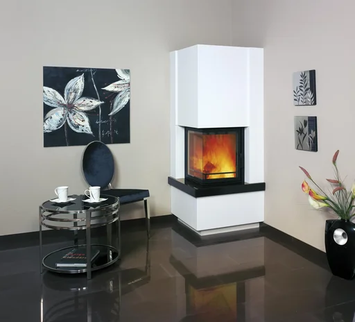 "Easy 500 time-burning fireplace kit 8 kW with shelf ledge natural black image"